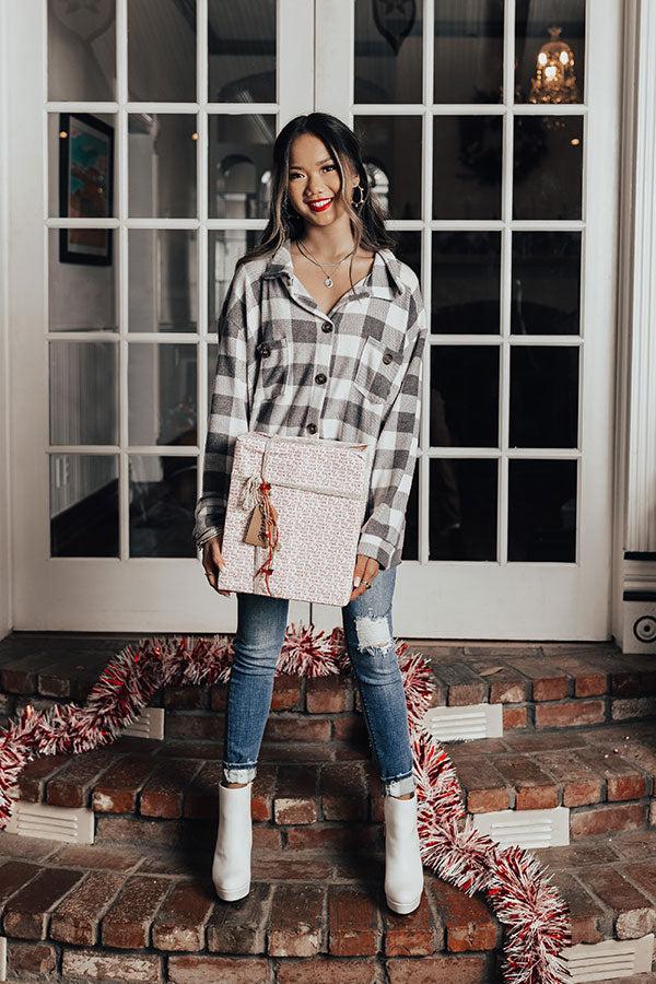 Impressions Need Your Opinion Plaid Top In White