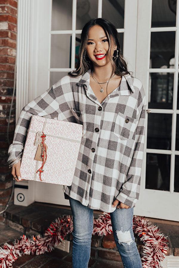 Impressions Need Your Opinion Plaid Top In White