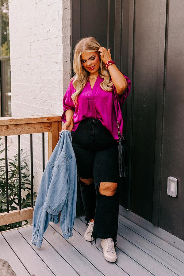 Impressions New To Town Shift Top In Berry Curves