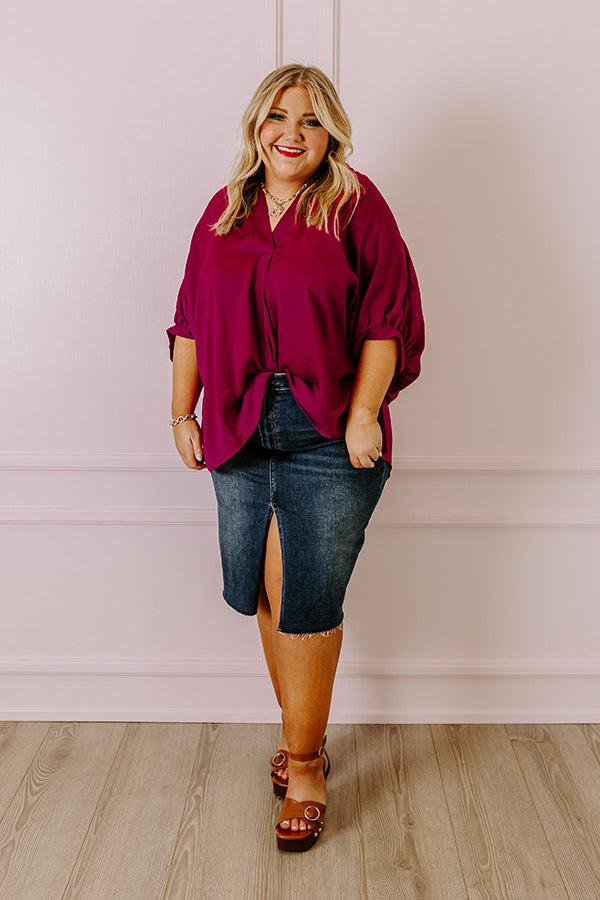 Impressions New To Town Shift Top In Berry Curves