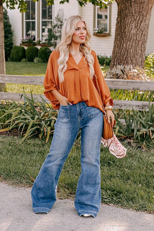 Impressions New To Town Shift Top In Camel Curves