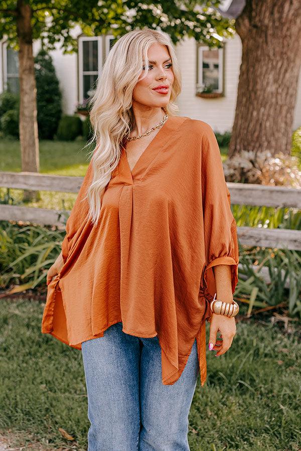 Impressions New To Town Shift Top In Camel Curves