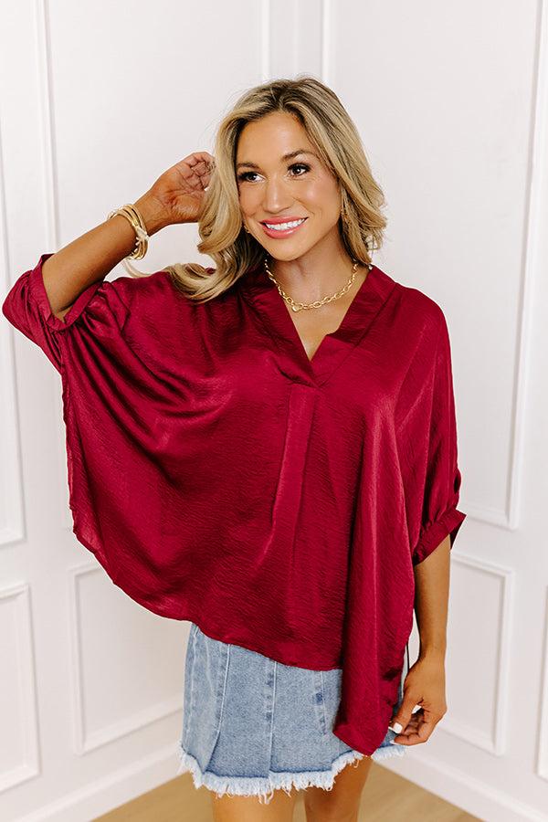 Impressions New To Town Shift Top In Wine