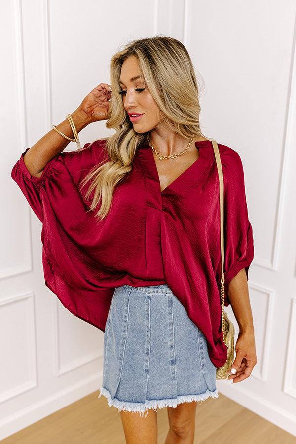 Impressions New To Town Shift Top In Wine