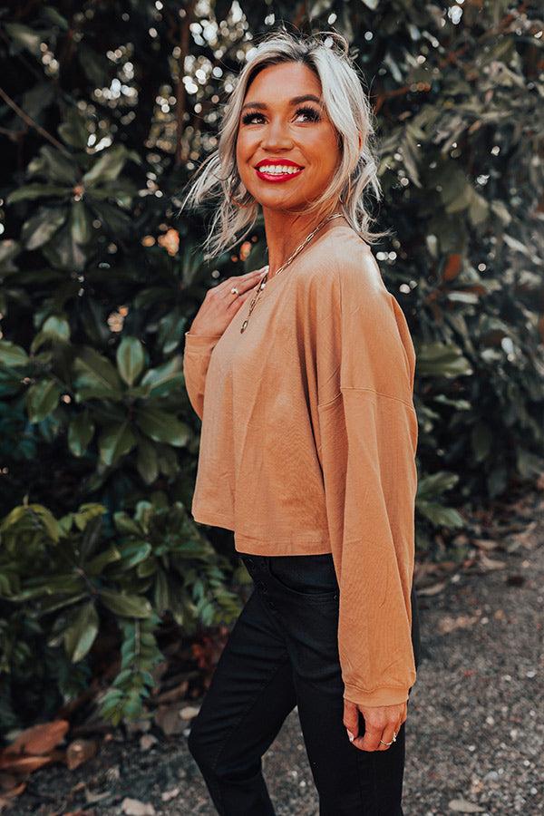 Impressions Newly Obsessed Crop Top In Camel