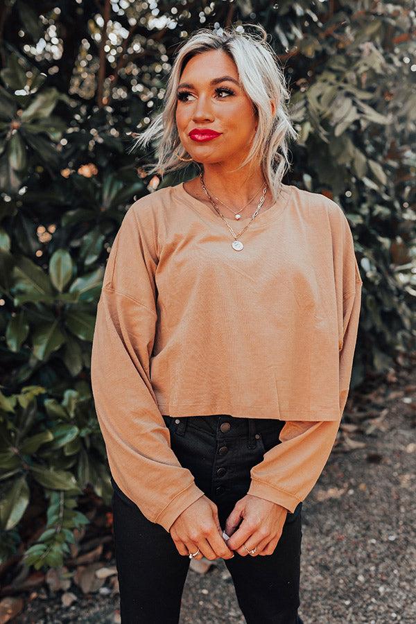 Impressions Newly Obsessed Crop Top In Camel