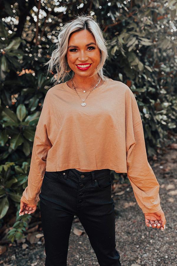 Impressions Newly Obsessed Crop Top In Camel