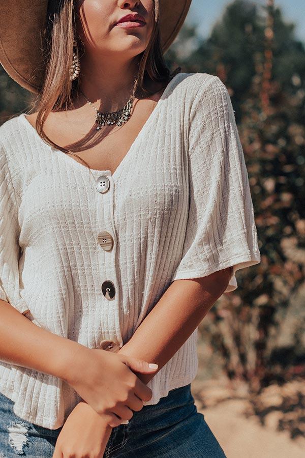 Impressions No Troubles Knit Top In Ivory