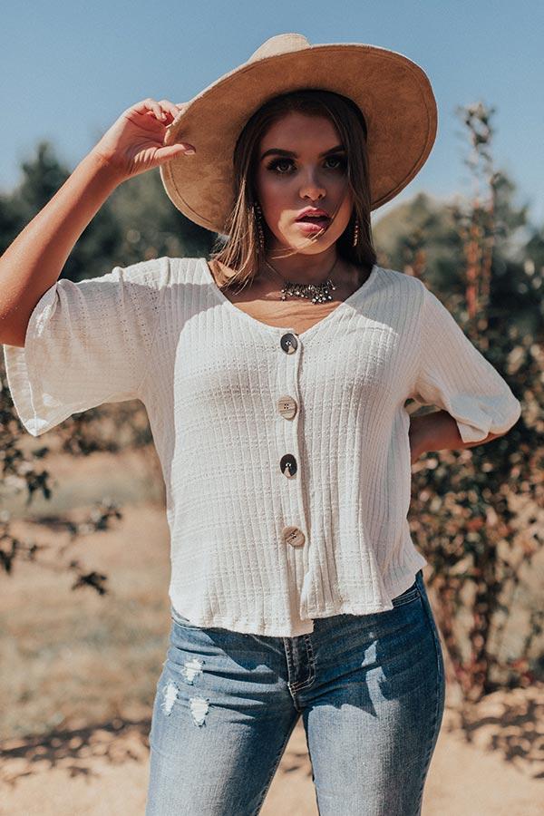 Impressions No Troubles Knit Top In Ivory