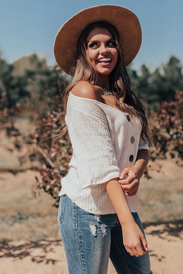 Impressions No Troubles Knit Top In Ivory