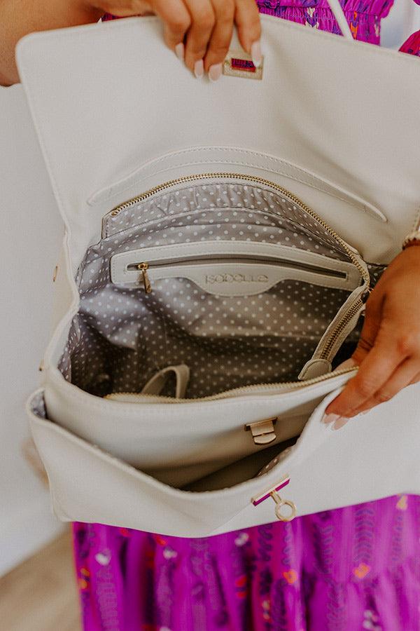 Impressions NYC Chic Faux Leather Tote In Ivory