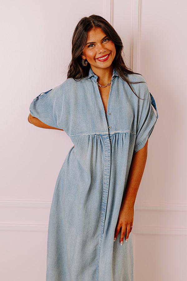 Impressions NYC Ready Chambray Maxi Dress