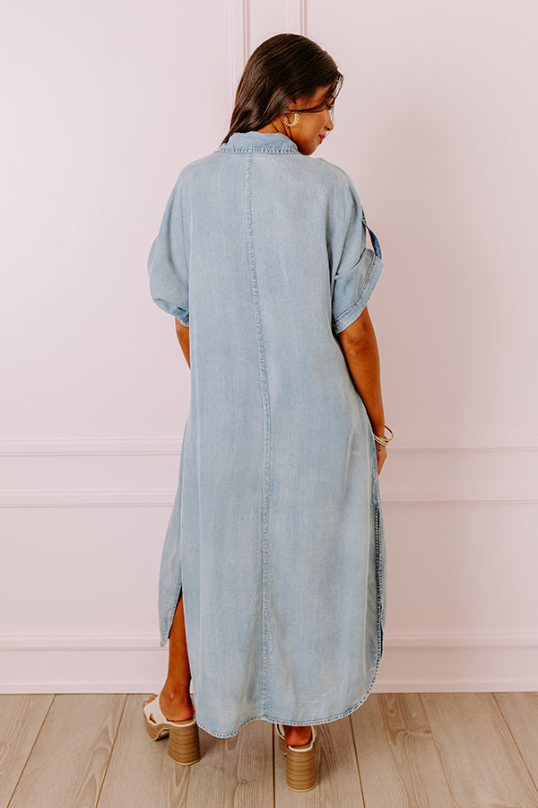 Impressions NYC Ready Chambray Maxi Dress