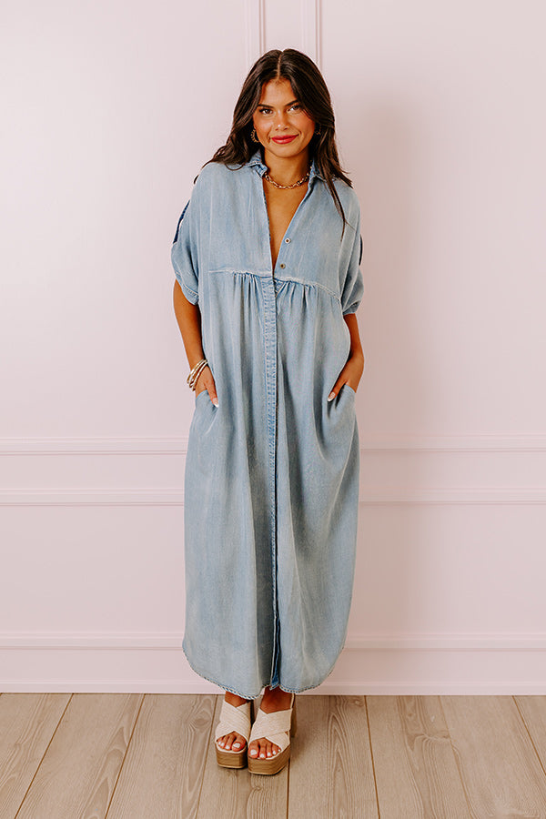 Impressions NYC Ready Chambray Maxi Dress