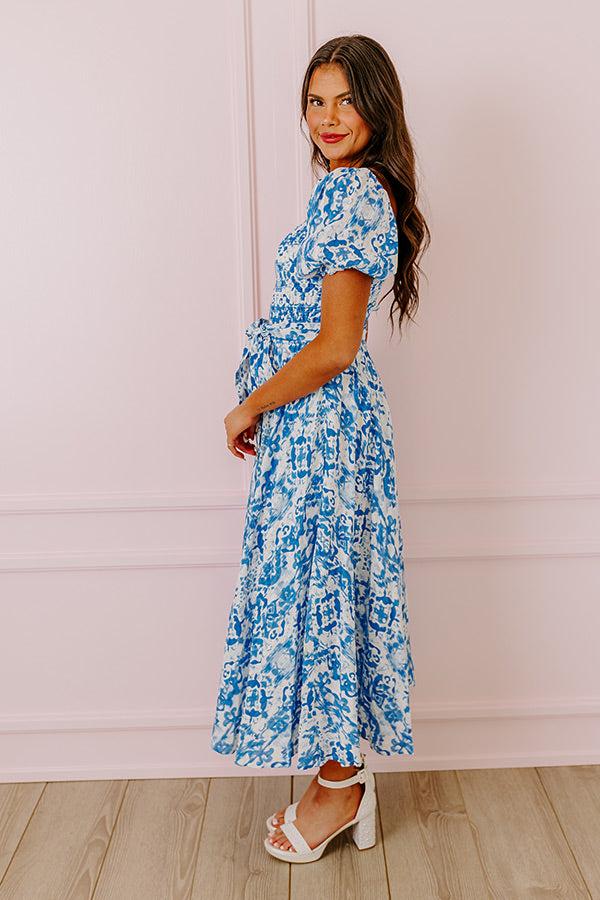 Impressions Ocean Breeze Smocked Maxi Dress