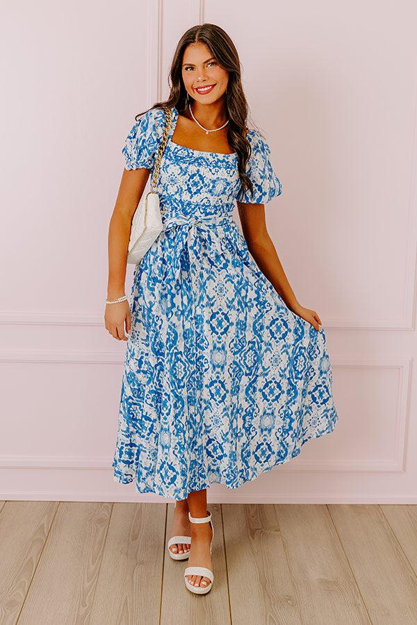 Impressions Ocean Breeze Smocked Maxi Dress