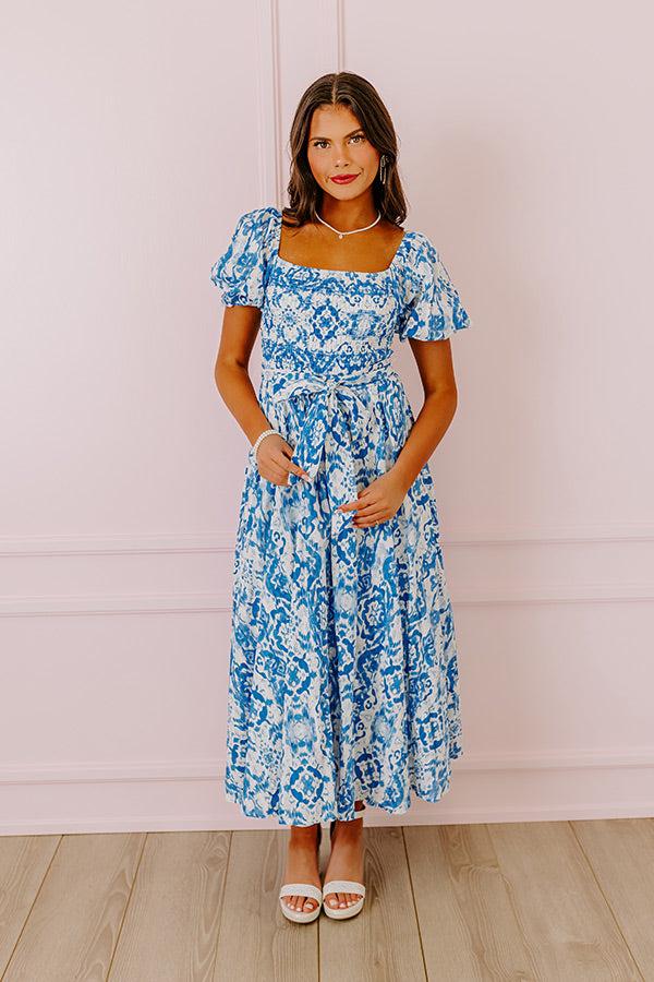 Impressions Ocean Breeze Smocked Maxi Dress