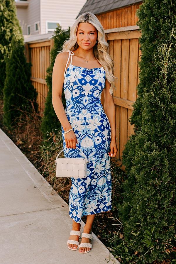 Impressions Ocean Eyes Floral Midi Dress