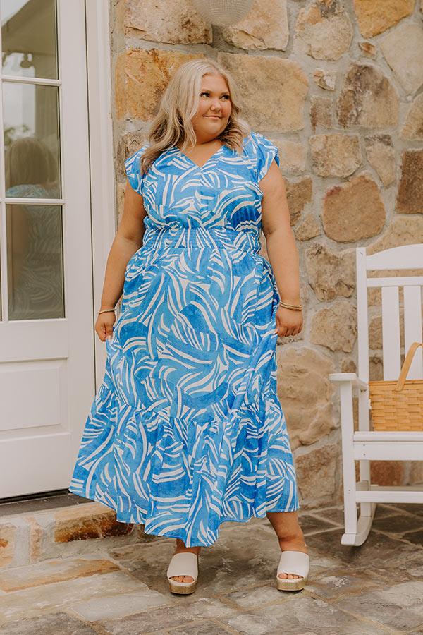 Impressions Ocean Whisper Midi Dress Curves