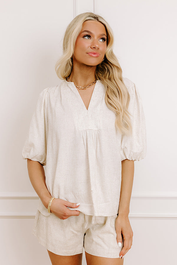 Impressions Oceanside Bliss Linen-Blend Top