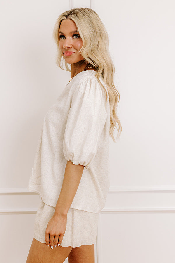 Impressions Oceanside Bliss Linen-Blend Top