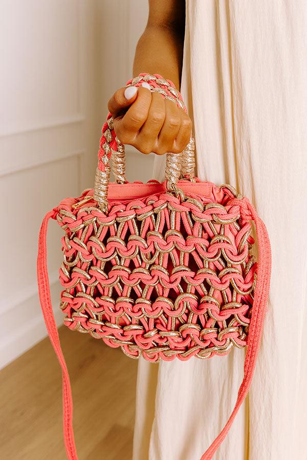 Impressions Oceanside Bliss Woven Purse In Coral
