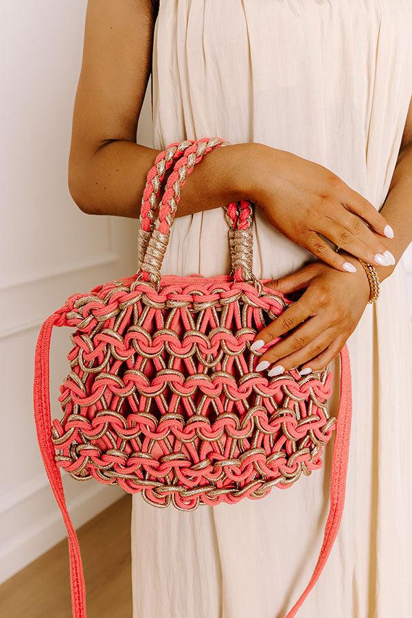 Impressions Oceanside Bliss Woven Purse in Coral