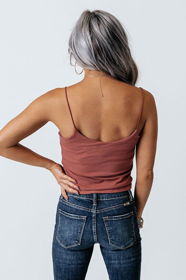 Impressions Oh Snap Crop Top In Rustic Rose