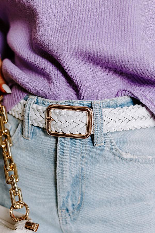 Impressions Oh So Chic Faux Leather Belt In White