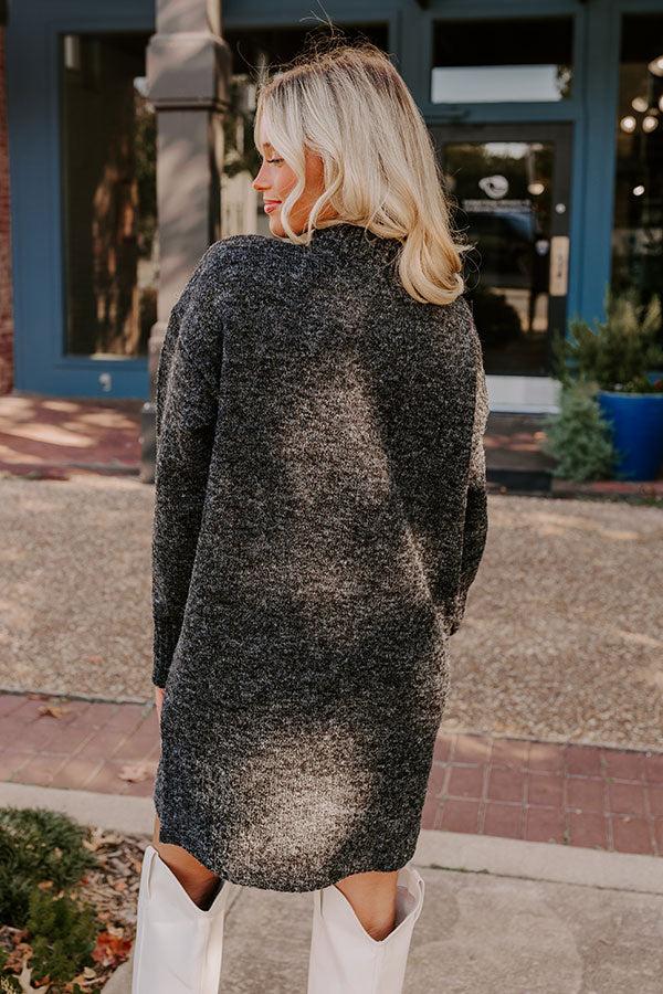 Impressions Oh So Cozy Knit Sweater Dress In Black