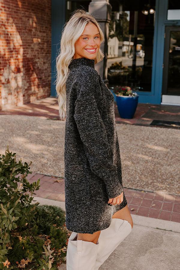 Impressions Oh So Cozy Knit Sweater Dress In Black