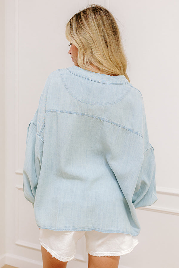 Impressions On Cloud Nine Chambray Top