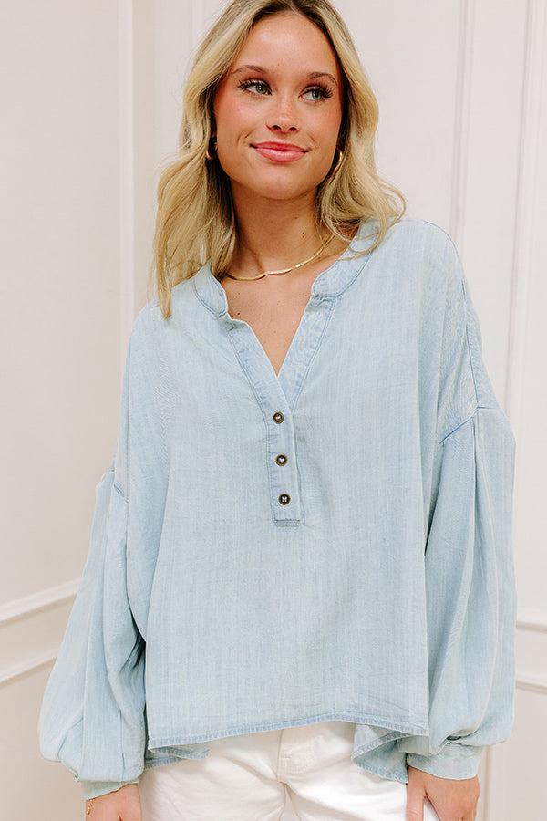 Impressions On Cloud Nine Chambray Top