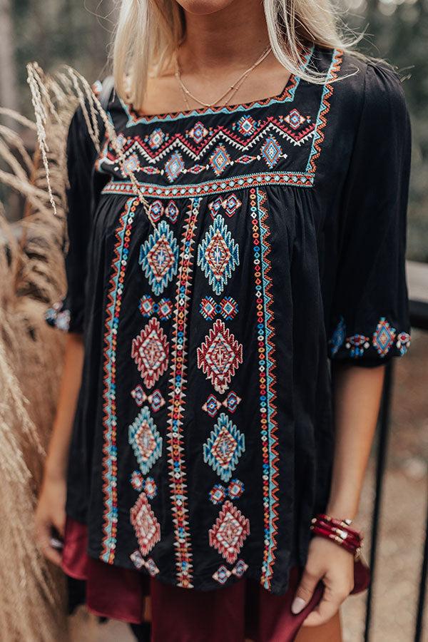 Impressions On My Heart Embroidered Shift Top