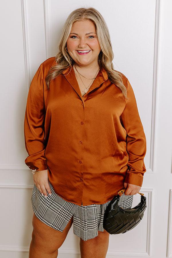 Impressions On The Scene Satin Button Up Curves