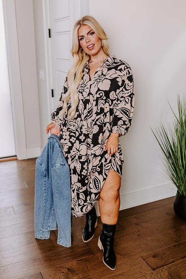 Impressions One Way Ticket Floral Midi Curves