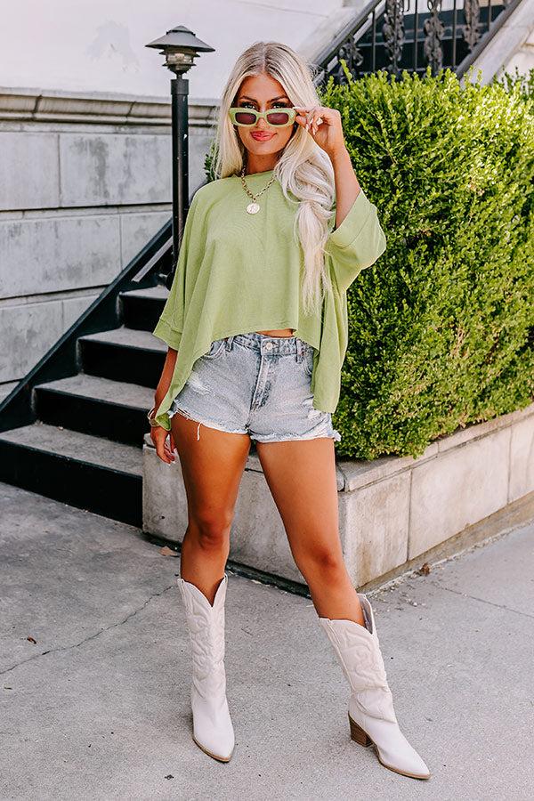 Impressions One Way Ticket Shift Top In Lime Punch