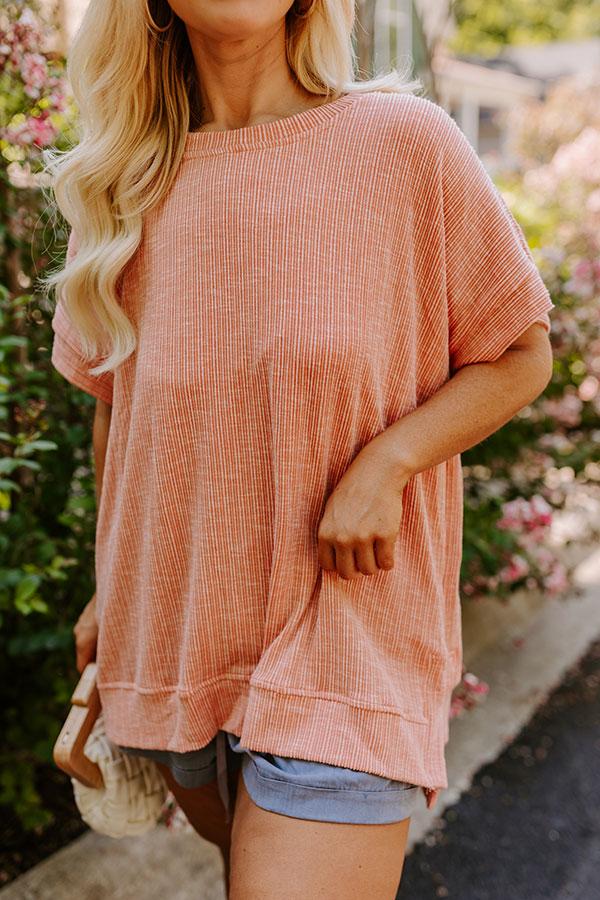 Impressions Opening Act Ribbed Top In Peach Curves