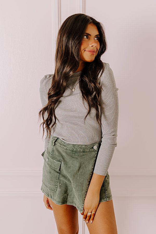 Impressions Original Dream Knit Top In Grey