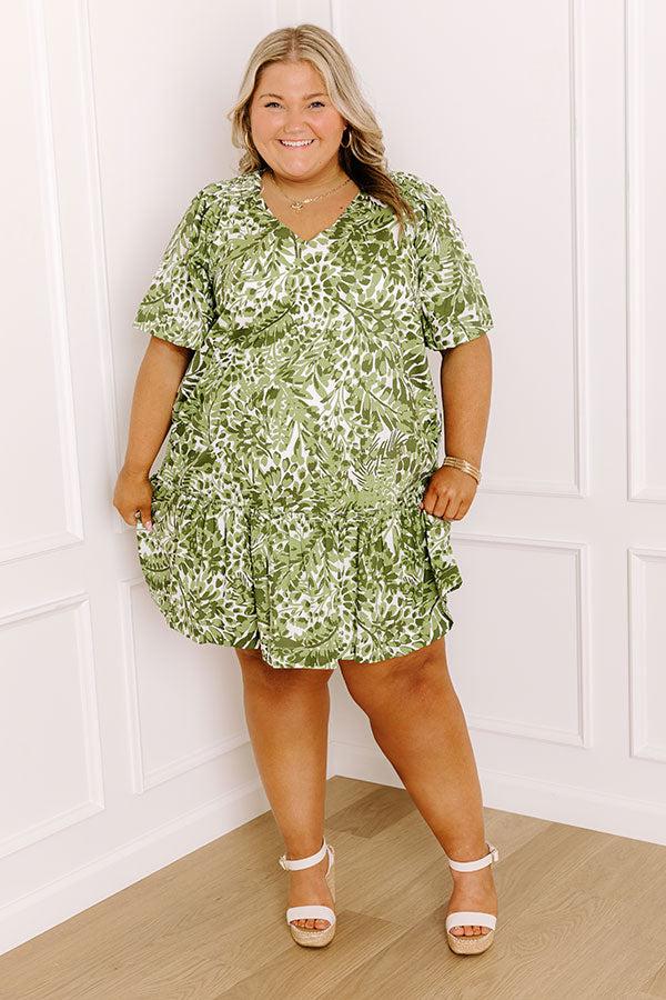 Impressions Palm Petal Breeze Mini Dress Curves