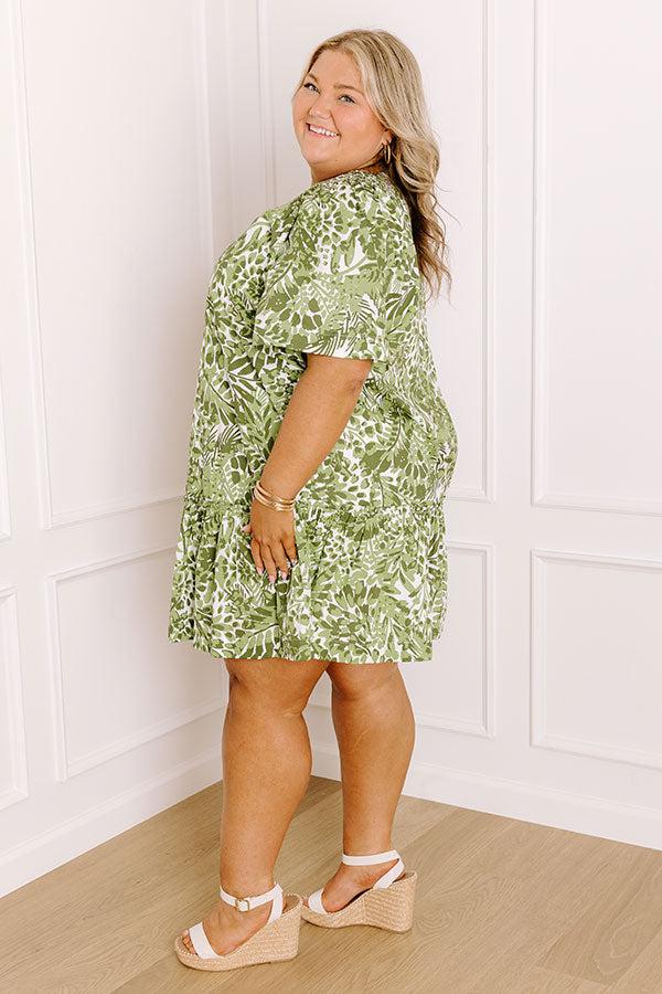 Impressions Palm Petal Breeze Mini Dress Curves