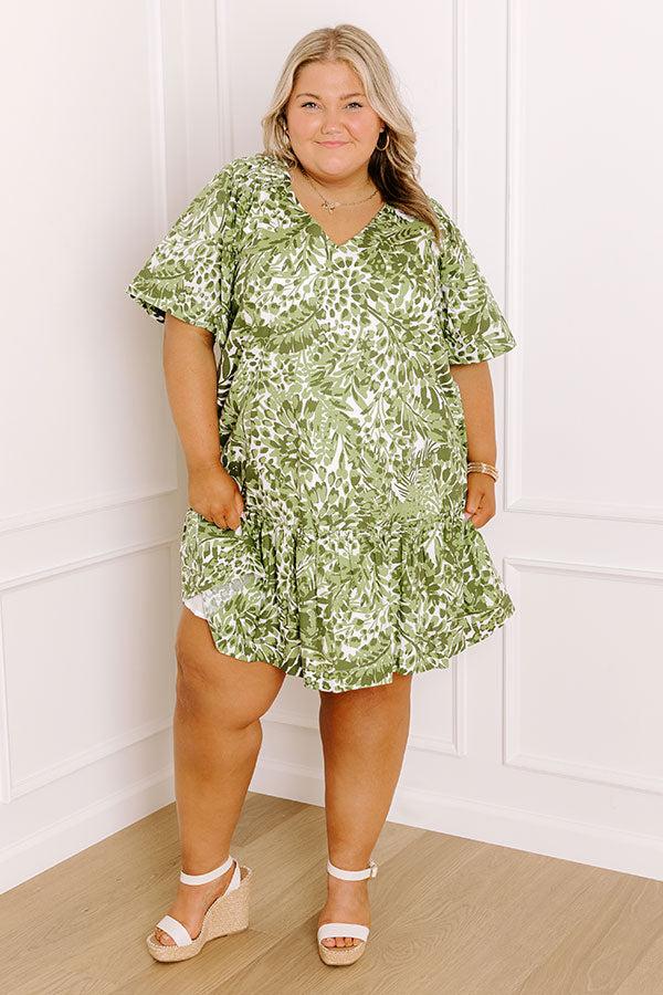 Impressions Palm Petal Breeze Mini Dress Curves