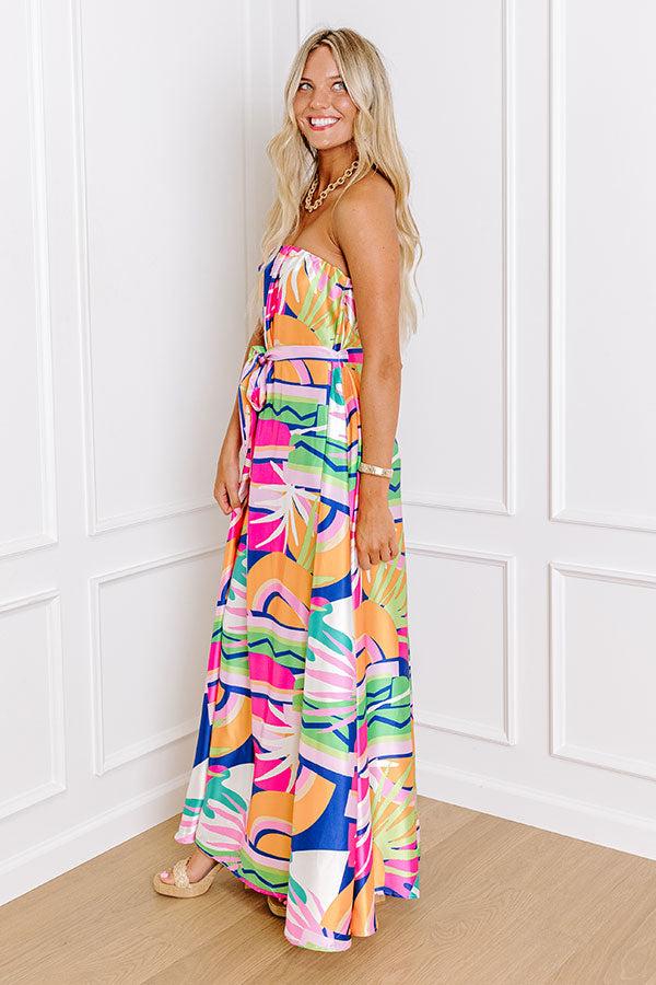Impressions Paradise Palette Satin Maxi Dress
