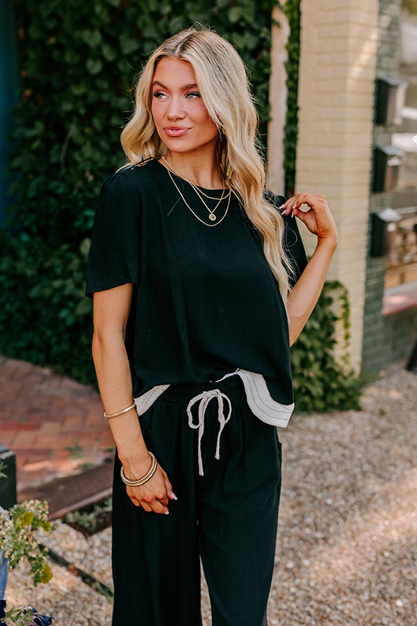 Impressions Paris Cafe Linen-Blend Top