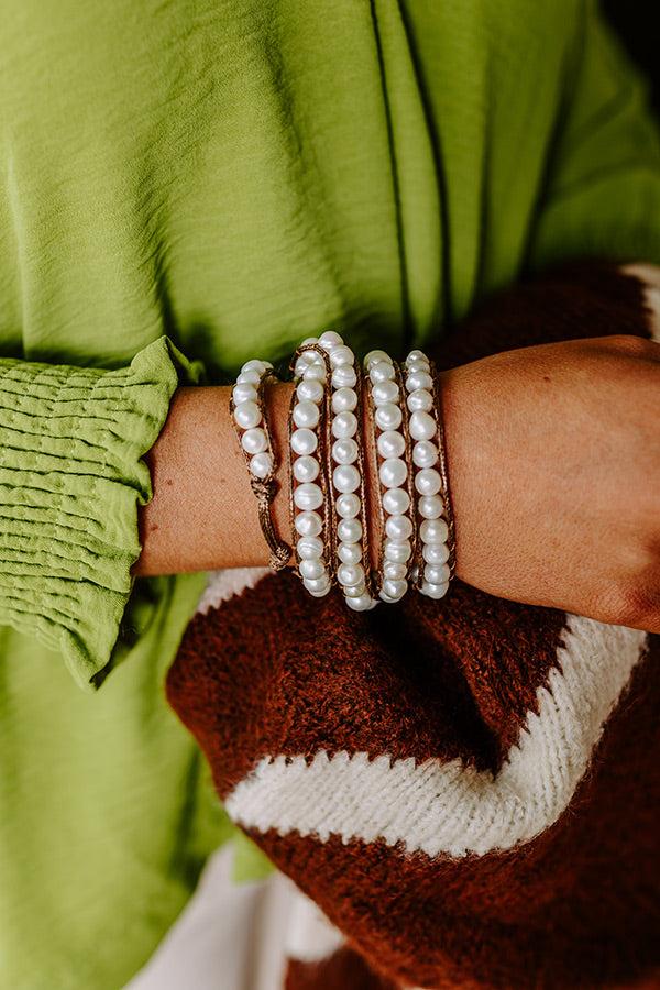 Impressions Paris Dreamer Faux Pearl Wrap Bracelet