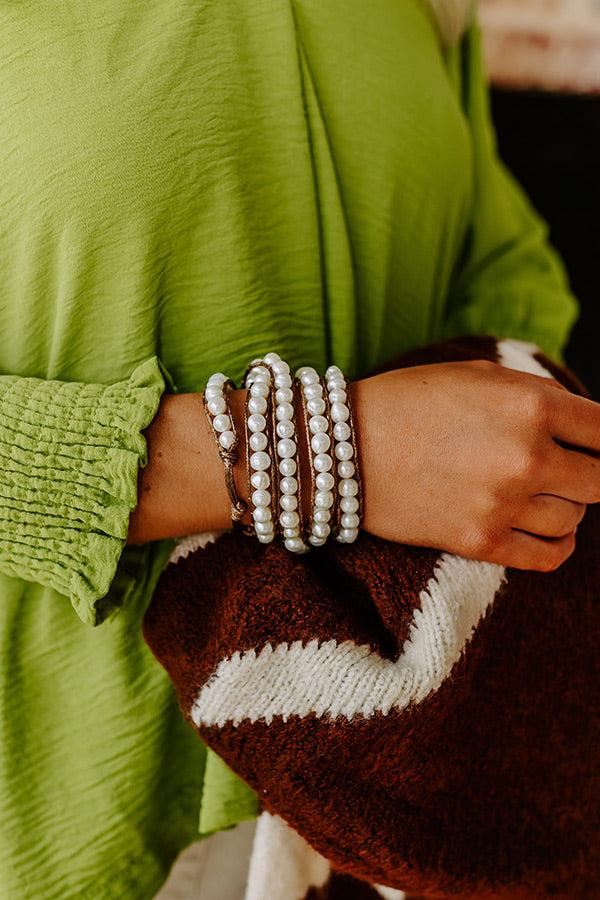 Impressions Paris Dreamer Faux Pearl Wrap Bracelet