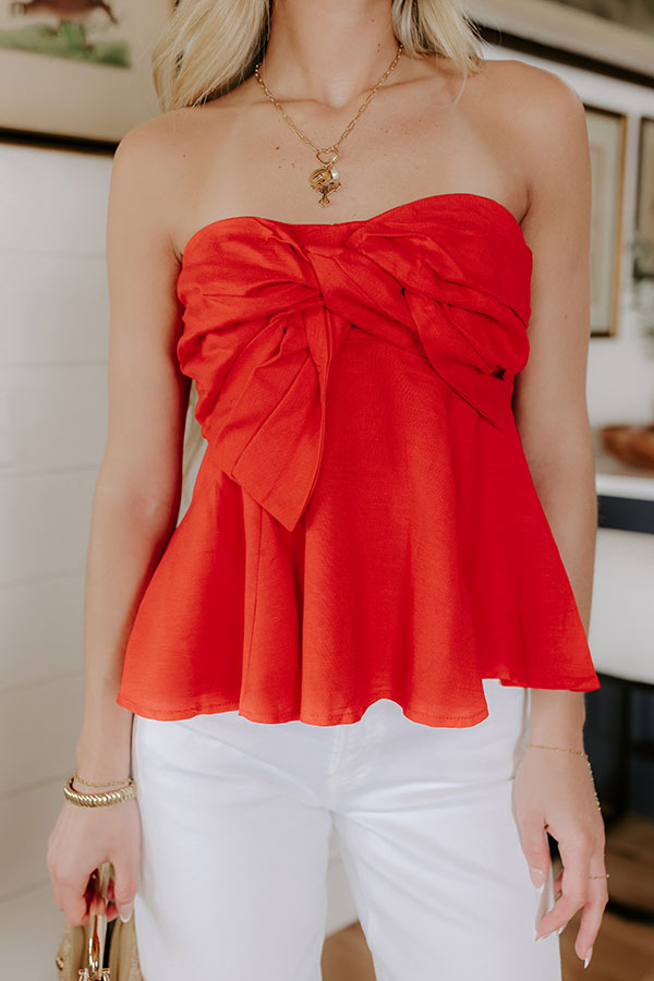 Impressions Park Day Cutie Linen-Blend Top In Red