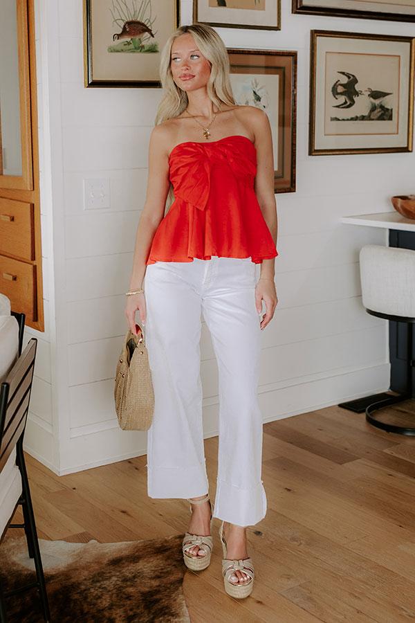 Impressions Park Day Cutie Linen-Blend Top In Red