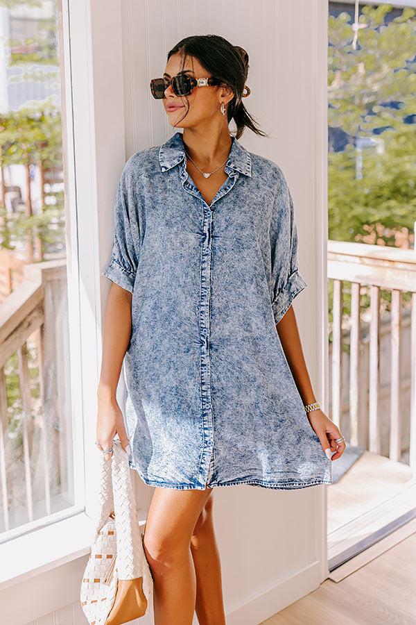 Impressions Park Stroll Chambray Shift Dress