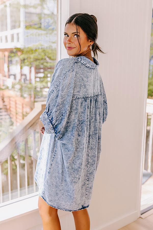 Impressions Park Stroll Chambray Shift Dress